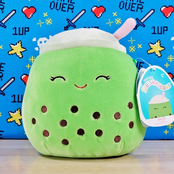 Squishmallows Toys Squishmallow Sevda The Green Boba Tea 75